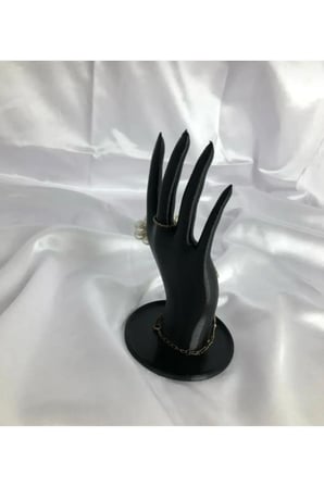 Siyah 18 CM Dekoratif Beyaz El Takı Mankeni, Yüzük Standı, Ürün Sergileme Standı, Organizer