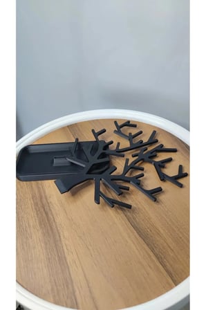 Takı Düzenleyici Organizer Takı Kutusu Dekoratif Takı Standı 2 Parça Kolye Yüzük Bileklik Siyah