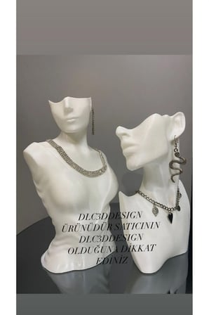 2'li Manken Set, Dekoratif Takı Mankeni, Takı Standı, Takı Organizeri,  Kolye Küpe Sergileme Standı