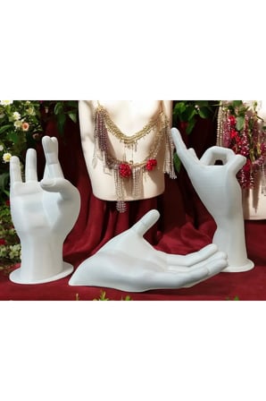 3'lü Set Dekoratif Takı Standı, Yüzük, Küpe, Kolye Organizeri, Takı Standı, Makyaj, Mücevher