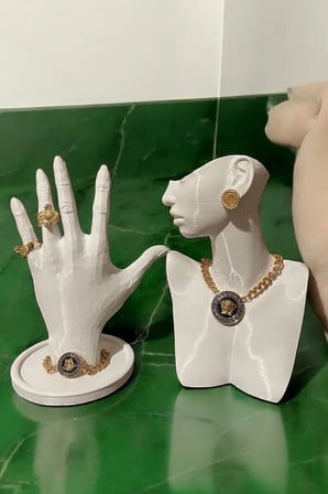 21cm Dekoratif Takı Organizer Mankeni Standı Set Şık Makyaj Mücevher Kolye Sergi Yüzük Manken
