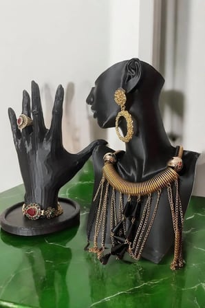 Dekoratif Takı Organizer Manken Teşhir Standı 21cm Set Şık Makyaj Mücevher Kolye Tasarım Sergi