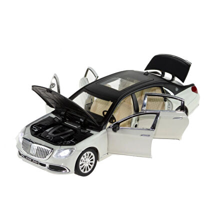 1:24 Ölçek Die-cast Model Metal Araba Süper Sedan Siyah Işıklı