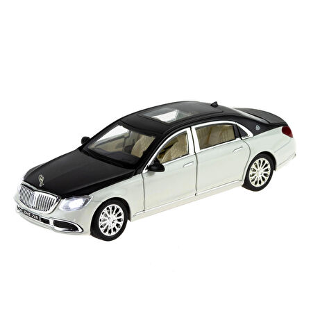 1:24 Ölçek Die-cast Model Metal Araba Süper Sedan Siyah Işıklı