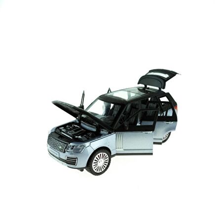 1:24 Ölçek Metal Model Super Suv Çek Bırak Işıklı Sesli Gri Siyah