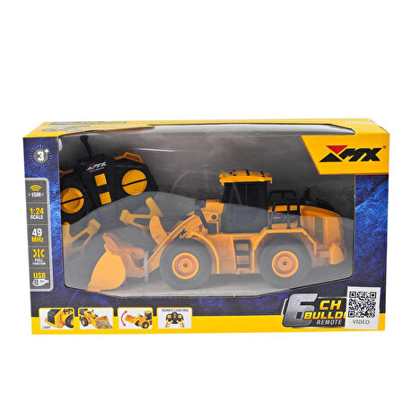 1:24 Ölçek Uzaktan Kumandalı Buldozer 49 Mhz Şarjlı Dozer