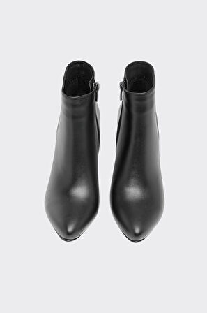 Kalem Topuklu Hakiki Deri Klasik Kadın Bot