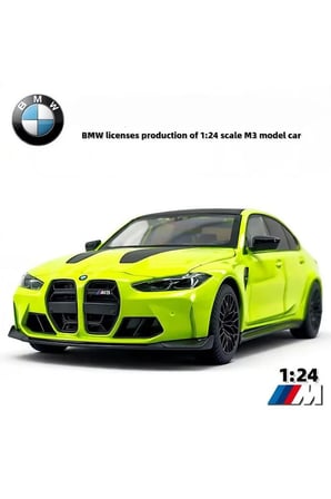 1:24 BMW M4 CSL Diecast Model Araba Sesli Işıklı BMW M4 Spor Diecast Model Araba YEŞİL
