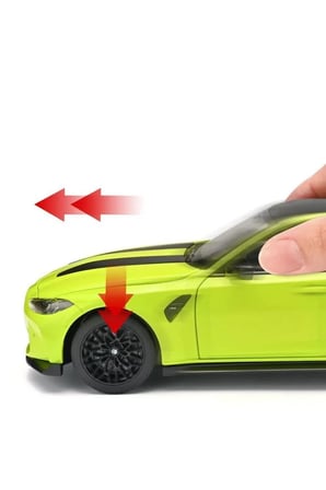 1:24 BMW M4 CSL Diecast Model Araba Sesli Işıklı BMW M4 Spor Diecast Model Araba YEŞİL
