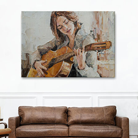 Harita Sepeti Gitar Çalan Kız Duvar Tablosu-1241