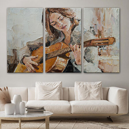 Harita Sepeti Gitar Çalan Kız Duvar Tablosu-1241