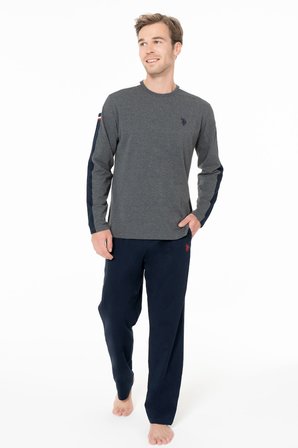 U.s Polo Assn. 18957 Erkek Uzun Kollu Bisiklet Yaka Pijama Takımı S26957