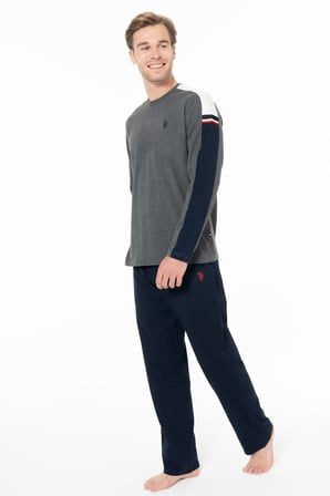U.s Polo Assn. 18957 Erkek Uzun Kollu Bisiklet Yaka Pijama Takımı S26957