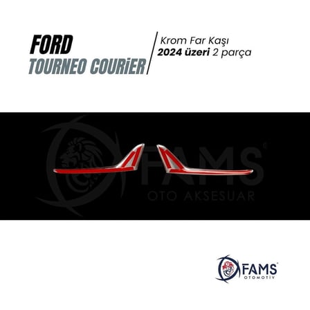 Ford Tourneo Courier Krom Far Kaşı 2 Prç. 2024 üzeri Paslanmaz Çelik