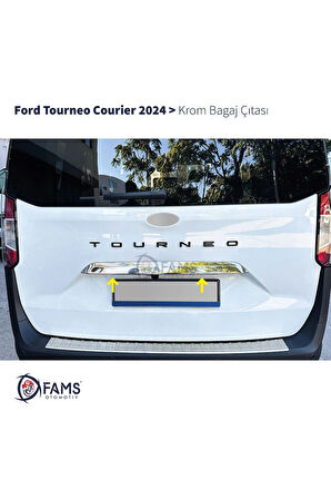 Ford Tourneo Courier Krom Bagaj Çıtası 2024 Üzeri Paslanmaz Çelik