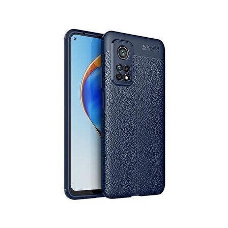 Smcase Xiaomi Mi10T Pro Kılıf Deri Dokulu Silikon  Tam Kapatan Nano Ekran Koruyucu