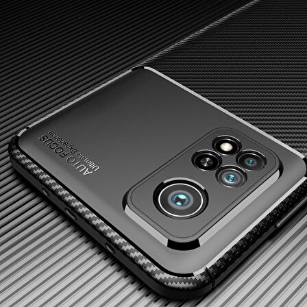 Smcase Xiaomi Mi10T Pro Kılıf Negro Karbon Dokulu Silikon