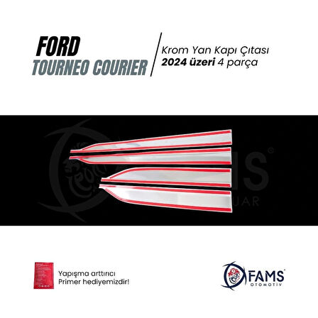 Ford Tourneo Courier Krom Yan Kapı Çıtası 4 Parça 2024 Üzeri Paslanmaz Çelik