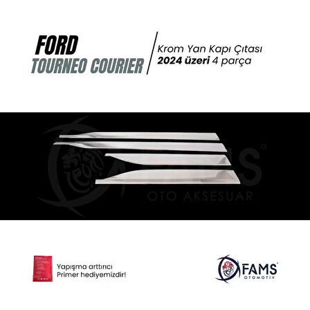 Ford Tourneo Courier Krom Yan Kapı Çıtası 4 Parça 2024 Üzeri Paslanmaz Çelik