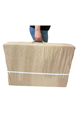 Tek Kişilik Katlanır Yer Yatağı Sünger Yatak Cappuccino Kırçıllı 80x180 Cm-6 Cm