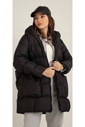 Kadın Oversize Puffer Yarasa Şişme Mont