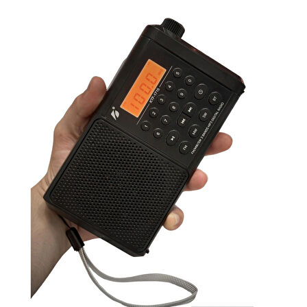 DX‑22 Dijital Radyo, FM Radyo & Bluetooth  Uyumlu Hoparlör | Taşınabilir Siyah Nostaljik Radyo