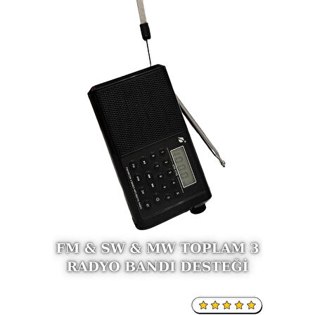 DX‑22 Dijital Radyo, FM Radyo & Bluetooth  Uyumlu Hoparlör | Taşınabilir Siyah Nostaljik Radyo