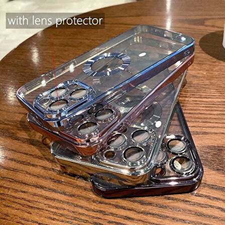 İPHONE XR UYUMLU OMEGA LAZER KESİM YUMUŞAK KILIF KAMERA KORUMALI ŞIK TASARIM SİLİKON ŞEFFAF KENAR GOLD