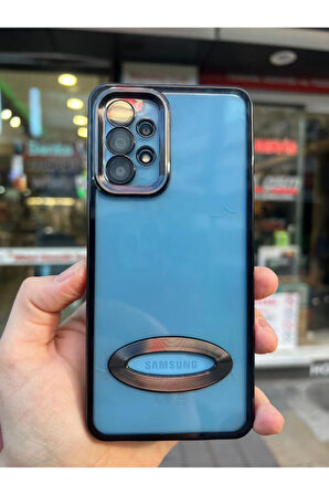 SAMSUNG A13 4G UYUMLU OMEGA LAZER KESİM YUMUŞAK KILIF KAMERA KORUMALI ŞIK TASARIM SİLİKON ŞEFFAF KENAR SİYAH