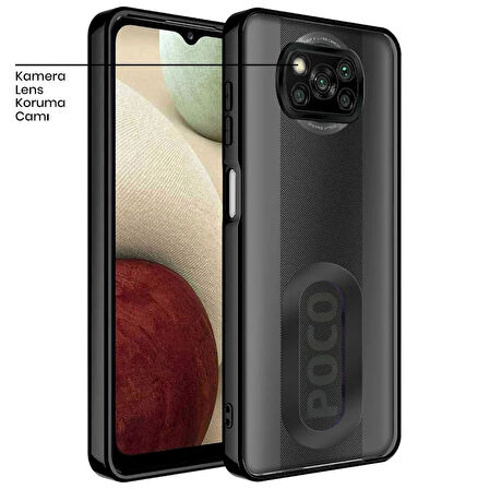 XİAOMİ POCO X3 POCO X3 PRO UYUMLU OMEGA LAZER KESİM YUMUŞAK KILIF KAMERA KORUMALI ŞIK TASARIM SİLİKON ŞEFFAF KENAR SİYAH