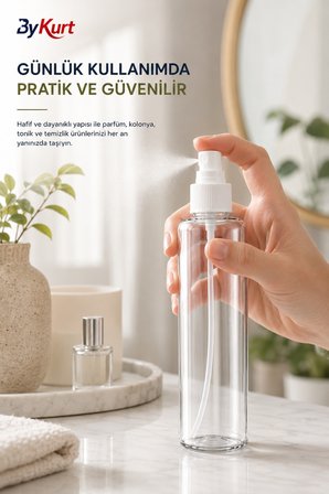 Sprey Şişesi Şeffaf Kozmetik Parfüm Kolonya İçin Spreyli Boş Dolum Şişesi 100 ML