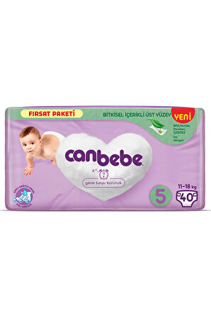 Canbebe 5 Numara Junior 40 lı Bebek Bezi 11-18 Kg