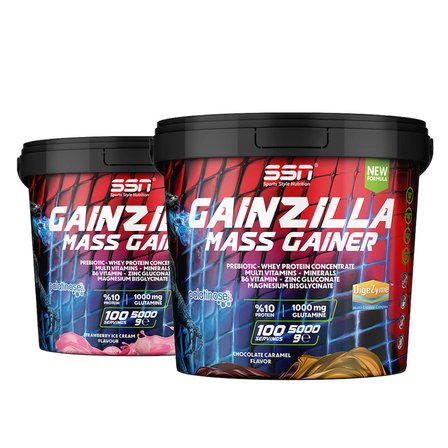 SSN İkili Mass Gainer Karbonhidrat Gainzilla 10 KG Gainer (Çilekli Dondurma-Çikolata Karamel)