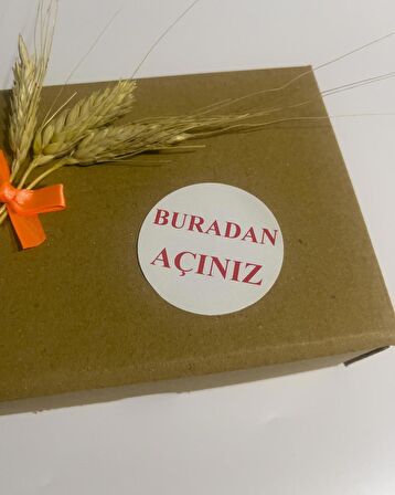 Buradan Açınız Yuvarlak Yapışkanlı Etiket 5x5 cm 100 adet