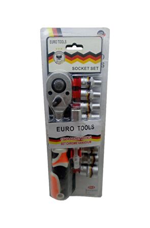 Euro Tools Socket Set 1/2'' Krom Lokma Seti 11Parça