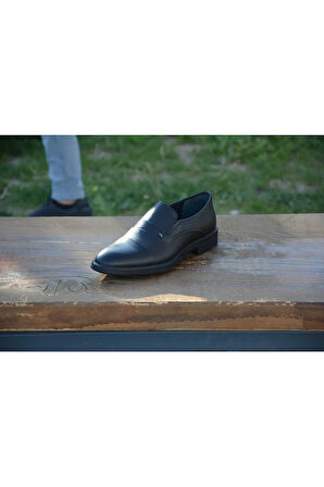 BerenniM575 Erkek Kışlık Kundura Hakiki Deri  Kauççuk Taban Bağsız