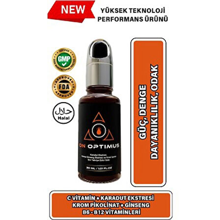 On Optimus Karadut Ekstresi,kırmızı Ginseng Ekstresi Ve Krom Içeren Sıvı Takviye Edici Gıda 30 ml 