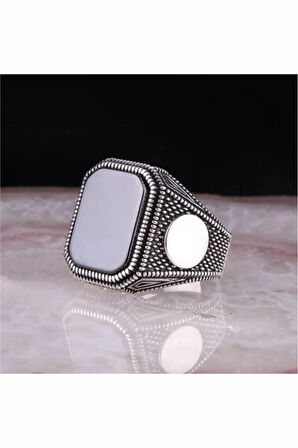 Erkek Gümüş Yüzük - Oniks Taşlı Erkek Yüzük