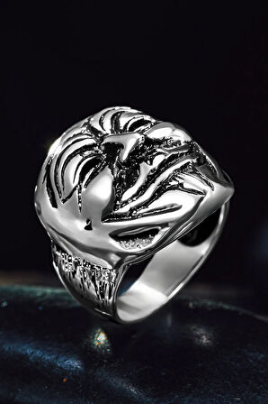 Erkek Gümüş Yüzük - Vandetta Maske Hacker Model Guido Fawkes Erkek Yüzük