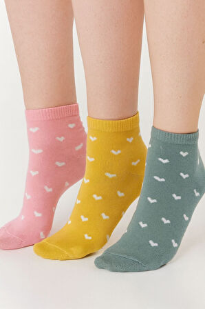 Kalpli Desenli 6'lı Kadın Soket Çorabı