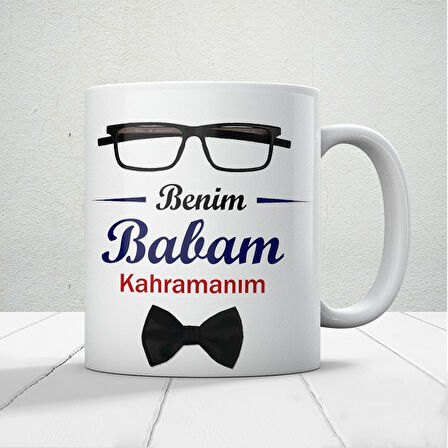 Benim Babam Kahramanım Babalar Günü Baskılı Kupa Bardak Kahve Kupa Bardak