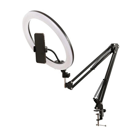 10 İnç Metal Flexible Masaüstü Sıkıştırmalı Youtuber Ring Light LED Selfie Çalışma Işığı