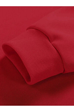 Erkek Kırmızı Boston Baskılı Oversize Sweatshirt