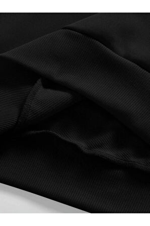 Erkek Siyah Boston Baskılı Oversize Sweatshirt