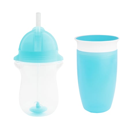 Munchkin Tıklama Kilitli Uçlu Alıştırma Bardağı 12Ay+,296Ml,Mavi +Munchkin  360° Alıştırma Bardağı, 12Ay+, 296Ml,Mavi