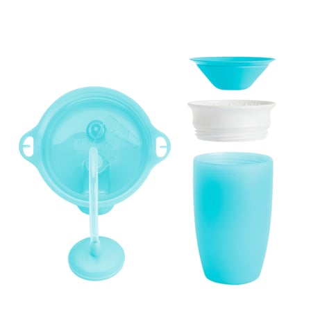 Munchkin Tıklama Kilitli Uçlu Alıştırma Bardağı 12Ay+,296Ml,Mavi +Munchkin  360° Alıştırma Bardağı, 12Ay+, 296Ml,Mavi