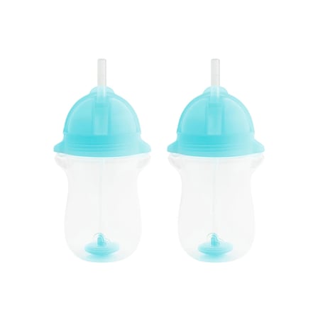 Munchkin Tıklama Kilitli Uçlu Pipetli Alıştırma Bardağı 12AY+ 296 Ml, Mavi&mavi 2li Paket
