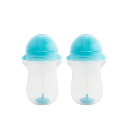 Munchkin Tıklama Kilitli Uçlu Pipetli Alıştırma Bardağı 12AY+ 296 Ml, Mavi&mavi 2li Paket