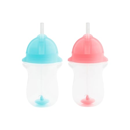 Munchkin Tıklama Kilitli Uçlu Alıştırma Bardağı 12ay+ 296 ml, Mavi&Pembe 2li paket