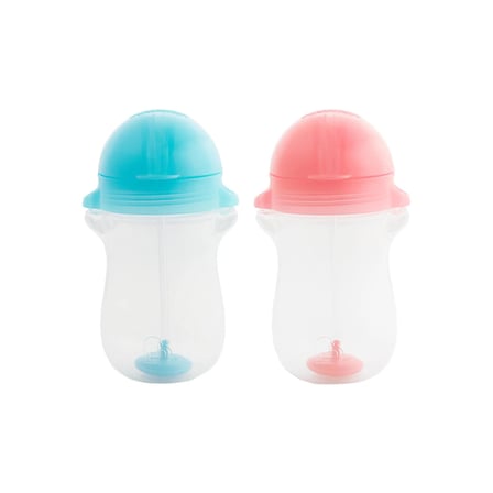 Munchkin Tıklama Kilitli Uçlu Alıştırma Bardağı 12ay+ 296 ml, Mavi&Pembe 2li paket